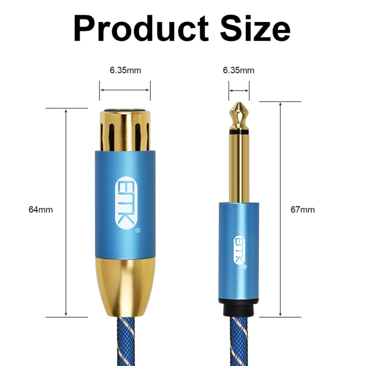 EMK KN603 2 pin 6,5 mm linea Canon bilanciata audio linea microfono, lunghezza cavo:, 0.5m, 1m, 1.5m, 2m, 3m, 5m