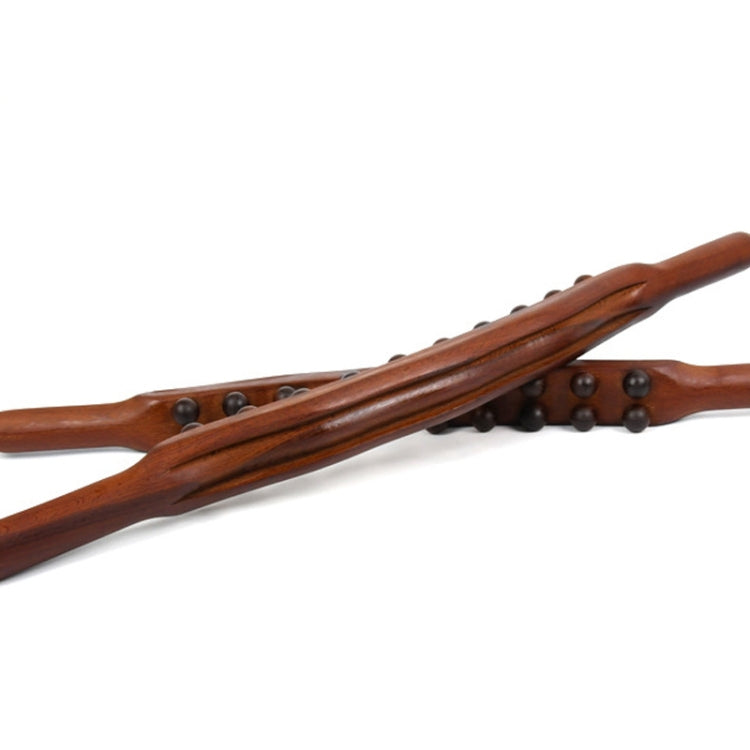 Bastone per massaggio a doppia fila carbonizzato con 20 perline Bastone per dragaggio meridiano, 58cm 20 Beads