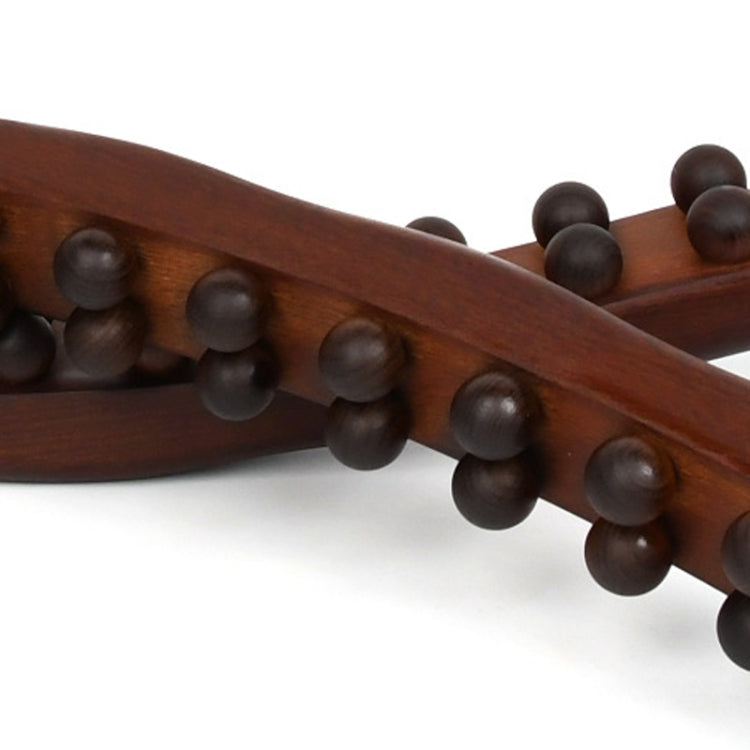 Bastone per massaggio a doppia fila carbonizzato con 20 perline Bastone per dragaggio meridiano, 58cm 20 Beads