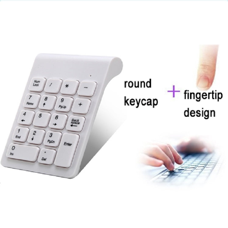Mini tastierino numerico wireless 2.4G, Wireless White