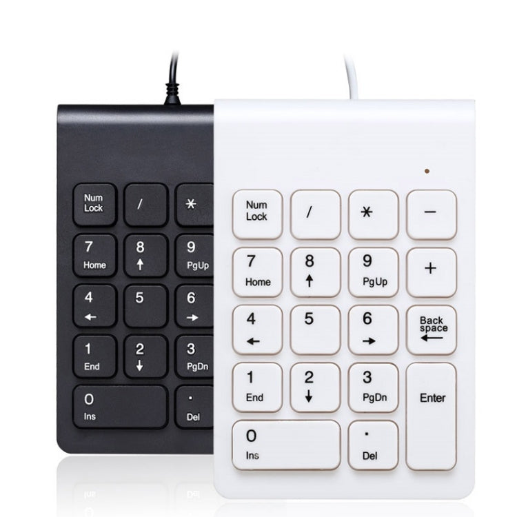 Mini tastiera USB digitale cablata per laptop, Wired White, Wired Black
