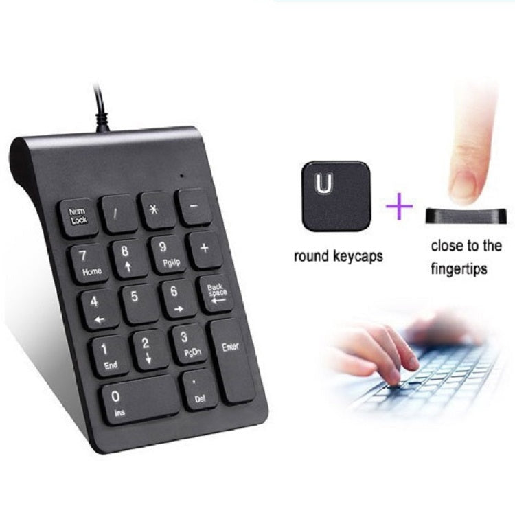 Mini tastiera USB digitale cablata per laptop, Wired White, Wired Black
