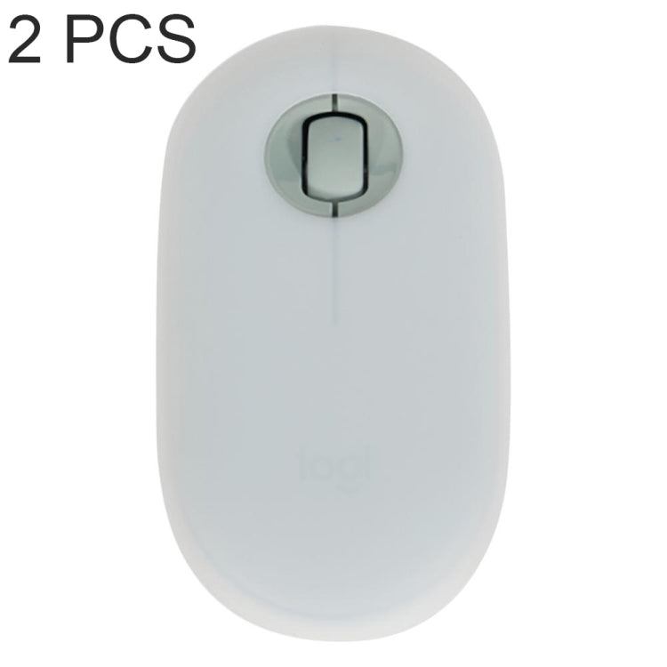 Custodia protettiva per mouse wireless antipolvere in silicone da 2 pezzi per Logitech Pebble, Black, Pink, Matcha Green, Gray Blue, Transparent
