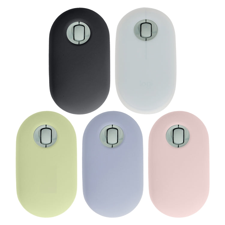 Custodia protettiva per mouse wireless antipolvere in silicone da 2 pezzi per Logitech Pebble, Black, Pink, Matcha Green, Gray Blue, Transparent