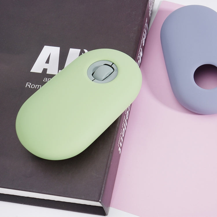 Custodia protettiva per mouse wireless antipolvere in silicone da 2 pezzi per Logitech Pebble, Black, Pink, Matcha Green, Gray Blue, Transparent