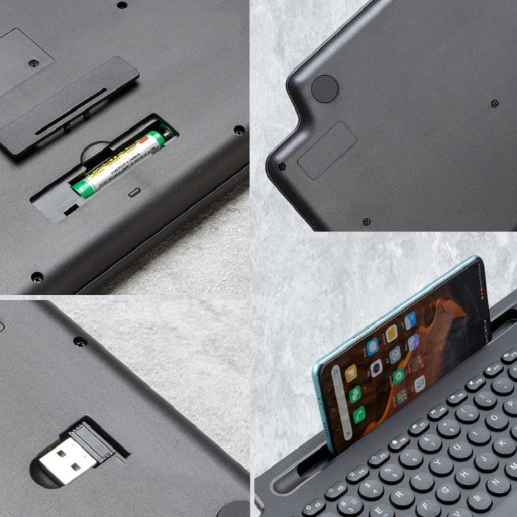 Tastiera wireless Bluetooth 2.4G con staffa per slot per schede, With Touchpad, No Touchpad