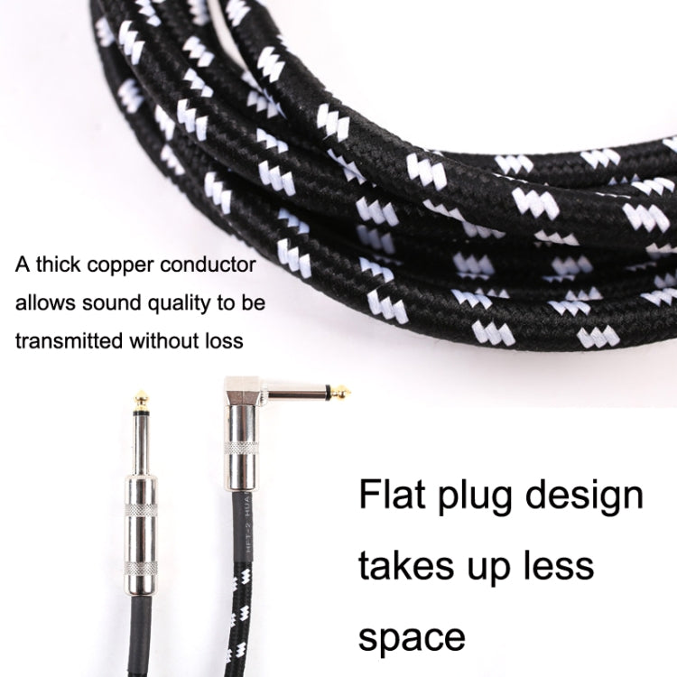 Cavo di collegamento per chitarra Folk Bass Performance Riduzione del rumore Gomito Cavo per chitarra audio, dimensioni:, 0.5m(Black White), 1m(Black White), 3m(Black White), 6m(Black White)