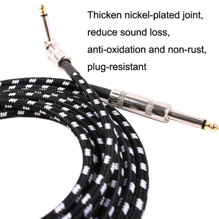 Cavo di collegamento per chitarra Folk Bass Performance Riduzione del rumore Gomito Cavo per chitarra audio, dimensioni:, 0.5m(Black White), 1m(Black White), 3m(Black White), 6m(Black White)
