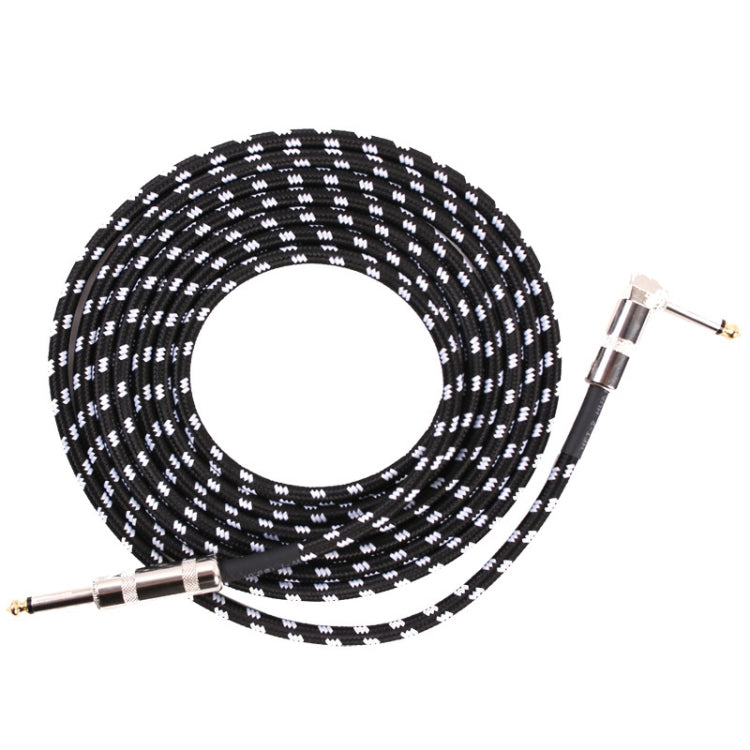 Cavo di collegamento per chitarra Folk Bass Performance Riduzione del rumore Gomito Cavo per chitarra audio, dimensioni:, 0.5m(Black White), 1m(Black White), 3m(Black White), 6m(Black White)