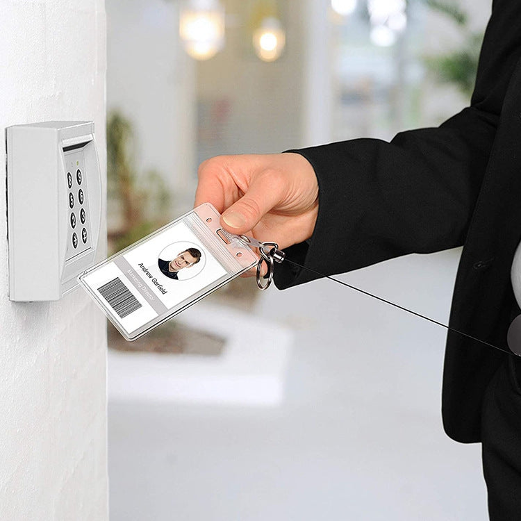 Fibbia per documenti con clip da cintura, porta badge retrattile in metallo elettrolitico, Round