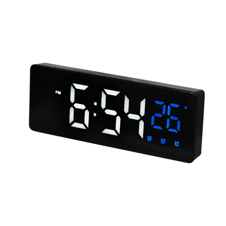 0715 LED ad attivazione vocale Muto Data Visualizzazione temperatura Orologio elettronico, Black Surface Blue Light, Black Surface Green Light, Black Surface Red Light, White Shell Blue Light, White Shell Green Light, White Shell Red Light