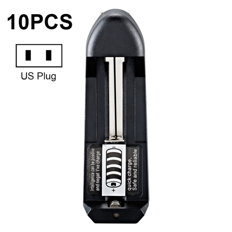 10 PCS Alimentatore a inserimento diretto a slot singolo BMAX 18650 Caricabatteria al litio, Single Slot EU Plug(Black), Single Slot US Plug(Black)