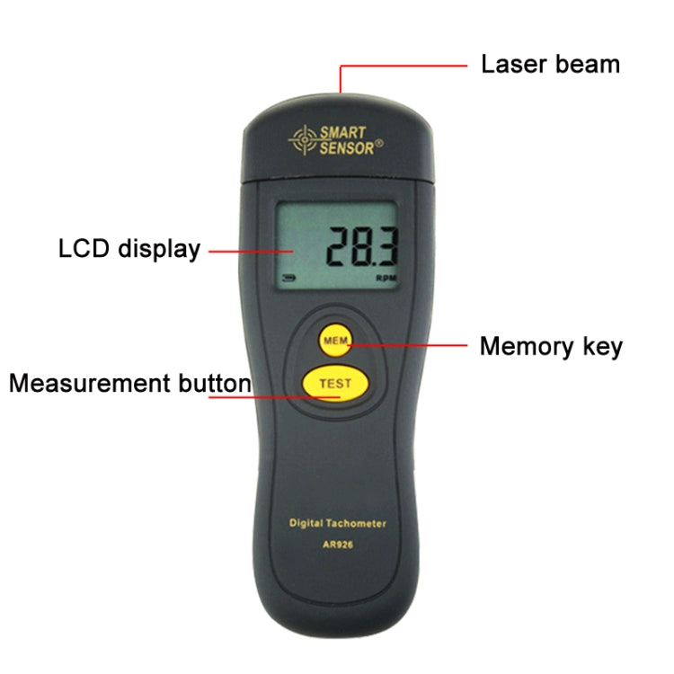 Misuratore fotoelettrico di rilevamento della velocità con display a LED Smart Sensor AR926