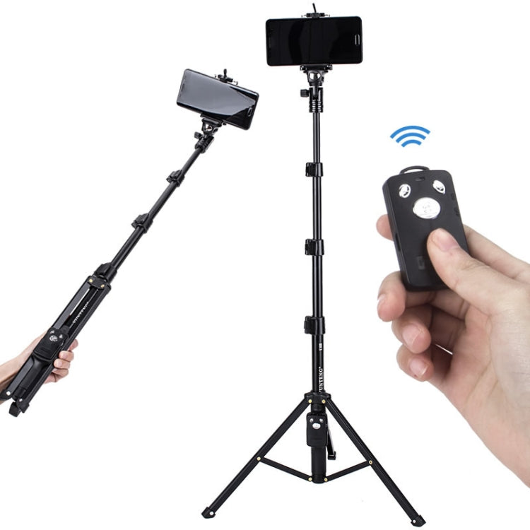 YUNTENG Selfie Stick Treppiede Supporto per fotocamera con telecomando Bluetooth, 1688 Black, 1688 Pink), 1388 Black