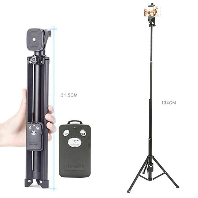 YUNTENG Selfie Stick Treppiede Supporto per fotocamera con telecomando Bluetooth, 1688 Black, 1688 Pink), 1388 Black
