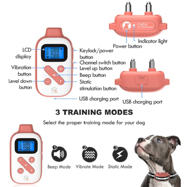 PaiPaitek PD523 Addestratore di cani impermeabile ricaricabile con telecomando da 1000 m, PaiPaitek PD523