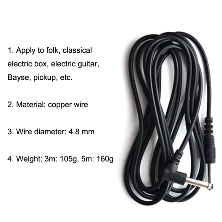 Cavo di collegamento per chitarra con riduzione del rumore Bayse Folk Audio da 5 pezzi, dimensioni:, 3m, 5m