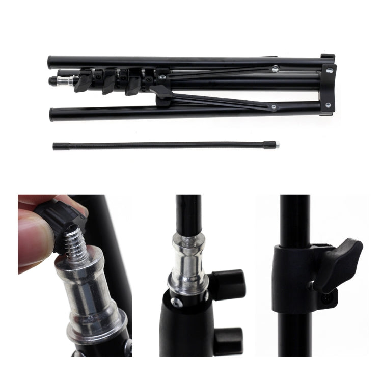 1,6 m Live Photography Light Stand Treppiede anti-pieghevole ispessito, With 30cm Hose