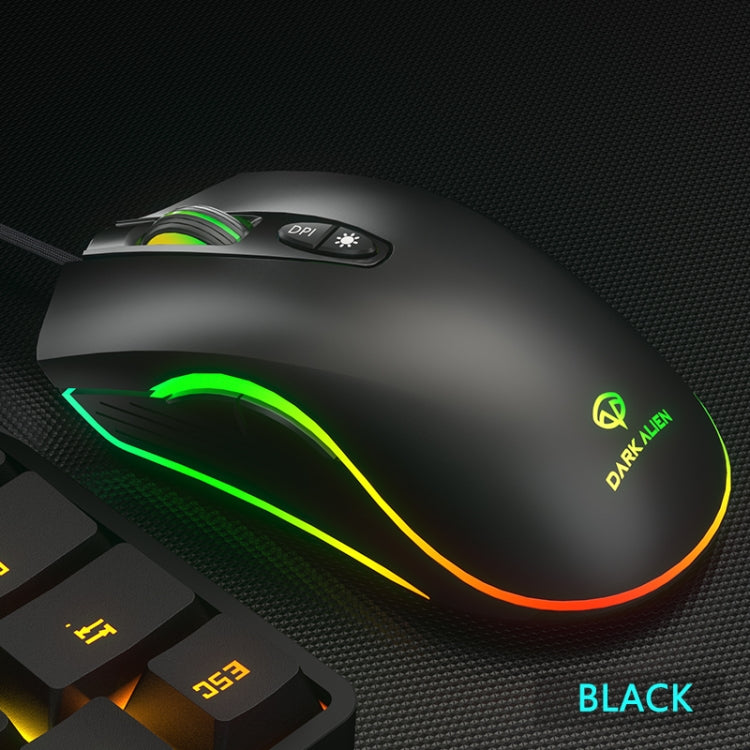 Dark Alien V600 7 tasti Office Computer Business Mouse, lunghezza cavo: 1,42 m