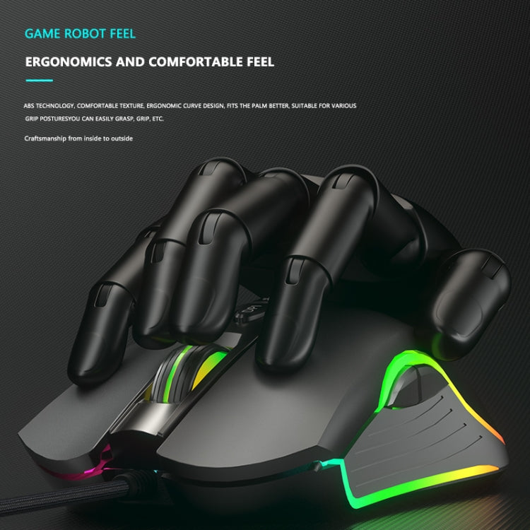 Dark Alien V600 7 tasti Office Computer Business Mouse, lunghezza cavo: 1,42 m