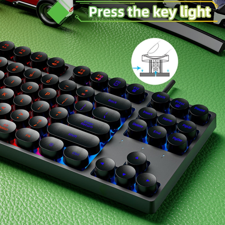 Dark Alien DK100 87 tasti Hot Plug-In Incandescente Gioco Tastiera meccanica cablata, lunghezza cavo: 1,3 m