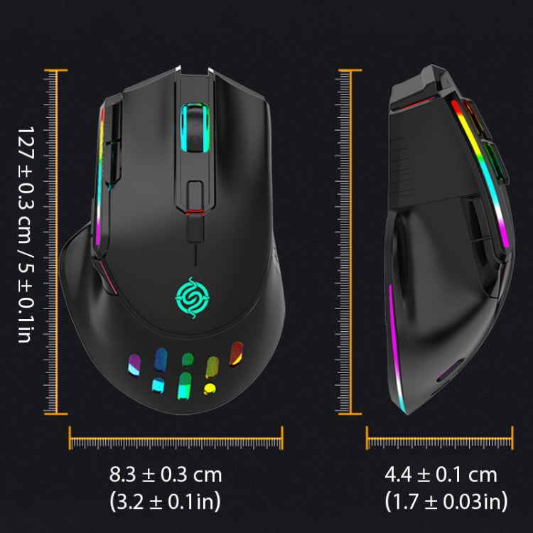 K-Snake BM520 Mouse da gioco wireless dual-mode a 9 pulsanti 3200 DPI 2.4G RGB