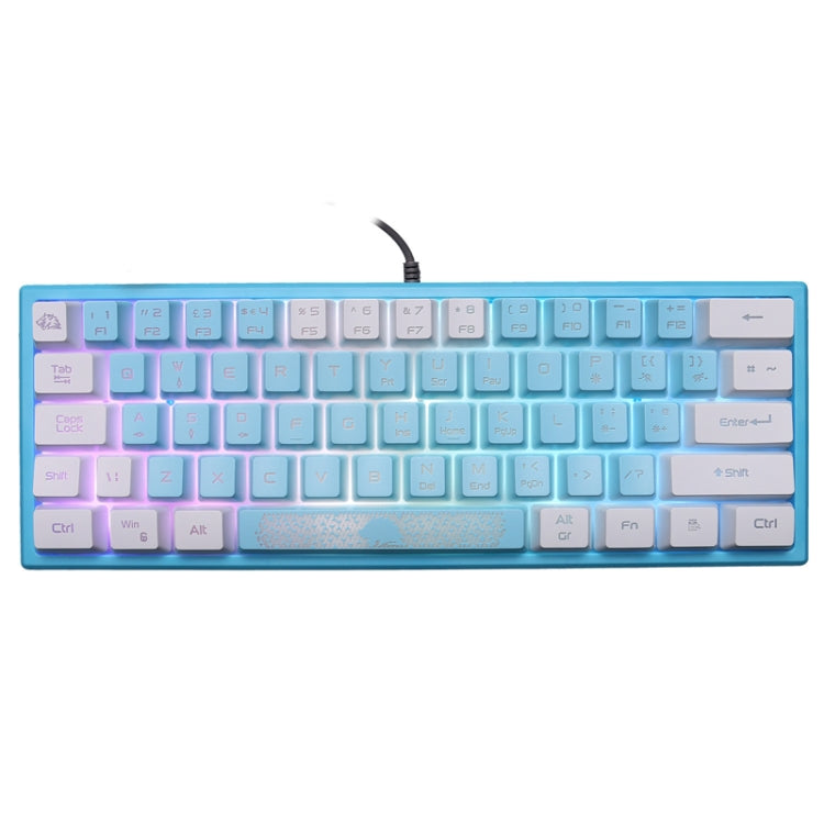 ZIYOULANG K61 Tastiera cablata per notebook con illuminazione RGB a 62 tasti, lunghezza cavo: 1,5 m, K61 Black White, K61 White Black, K61 Blue White, K61 White Blue