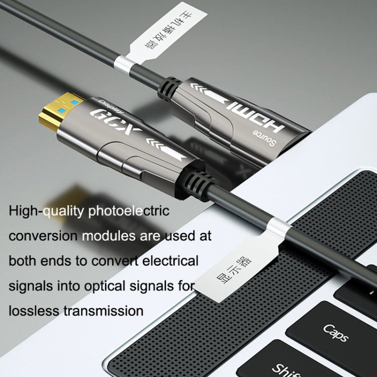 Cavo ottico attivo da HDMI 2.0 maschio a HDMI 2.0 maschio 4K HD, lunghezza cavo:, 1.8m(Grey), 3m(Grey), 5m(Grey), 8m(Grey), 10m(Grey), 15m(Grey), 20m(Grey), 25m(Grey), 30m(Grey), 35m(Grey), 40m(Grey), 45m(Grey), 50m(Grey), 60m(Grey), 70m(Grey), 80m(Gre...