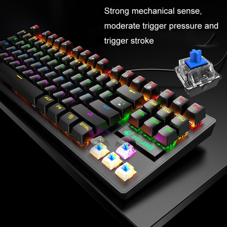 ZIYOULANG K2 87 Tasti Ufficio Laptop Punk Incandescente Tastiera Meccanica Cablata, Lunghezza Cavo: 1,5 m, K2 Black, K2 White, K2 Pink, K2 Blue