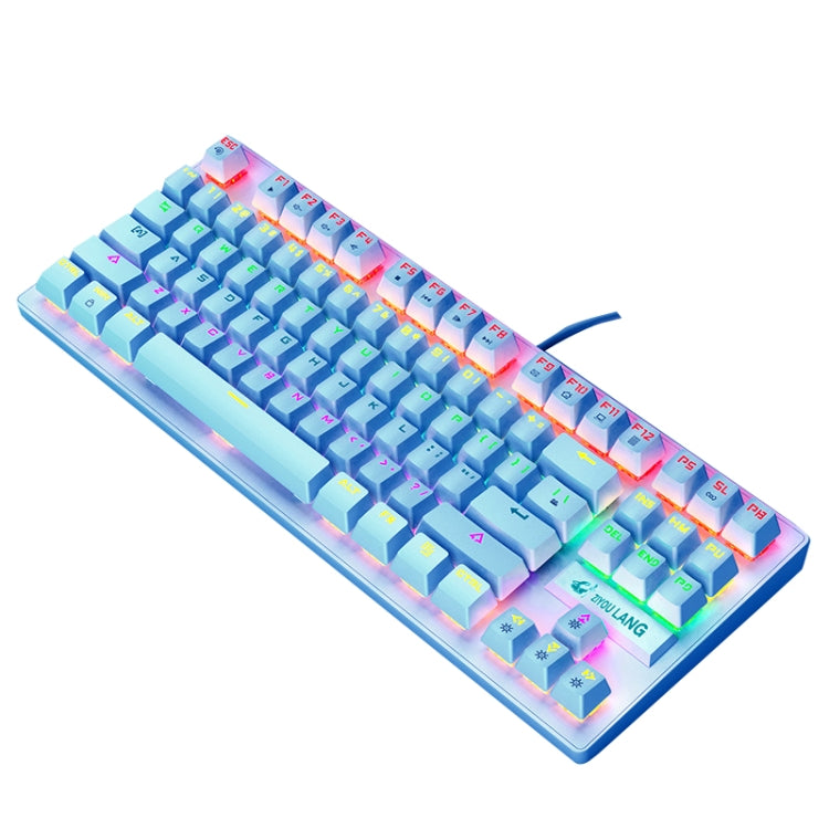 ZIYOULANG K2 87 Tasti Ufficio Laptop Punk Incandescente Tastiera Meccanica Cablata, Lunghezza Cavo: 1,5 m, K2 Black, K2 White, K2 Pink, K2 Blue