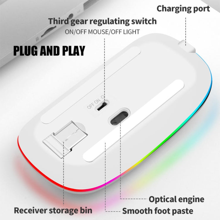 XUNSVFOX XYH50 4 Tasti Ricarica USB Business Office Wireless Light Mouse