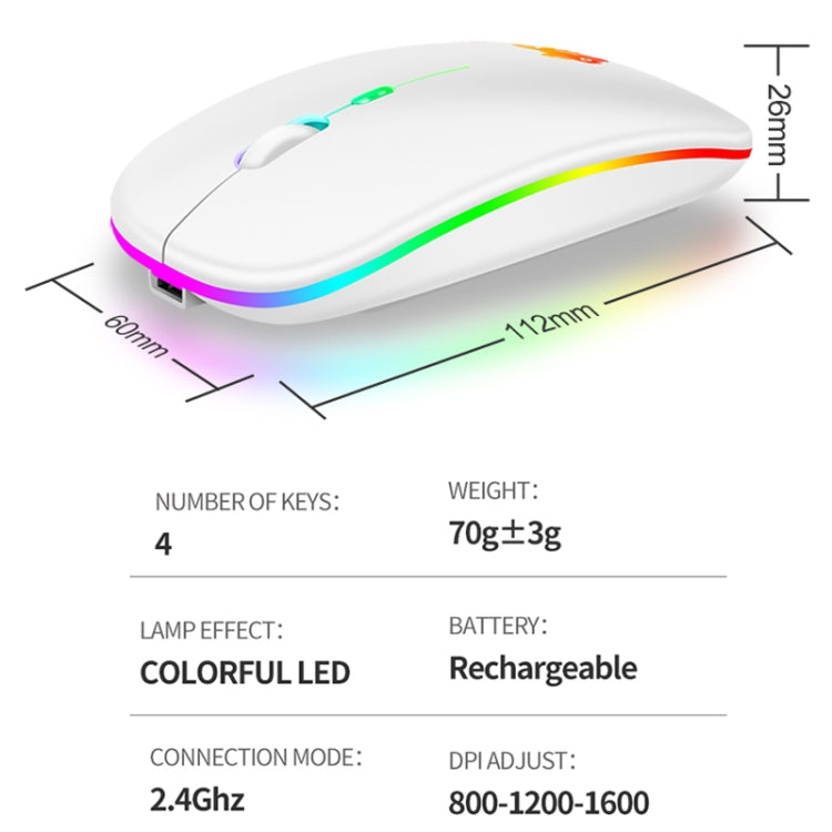 XUNSVFOX XYH50 4 Tasti Ricarica USB Business Office Wireless Light Mouse
