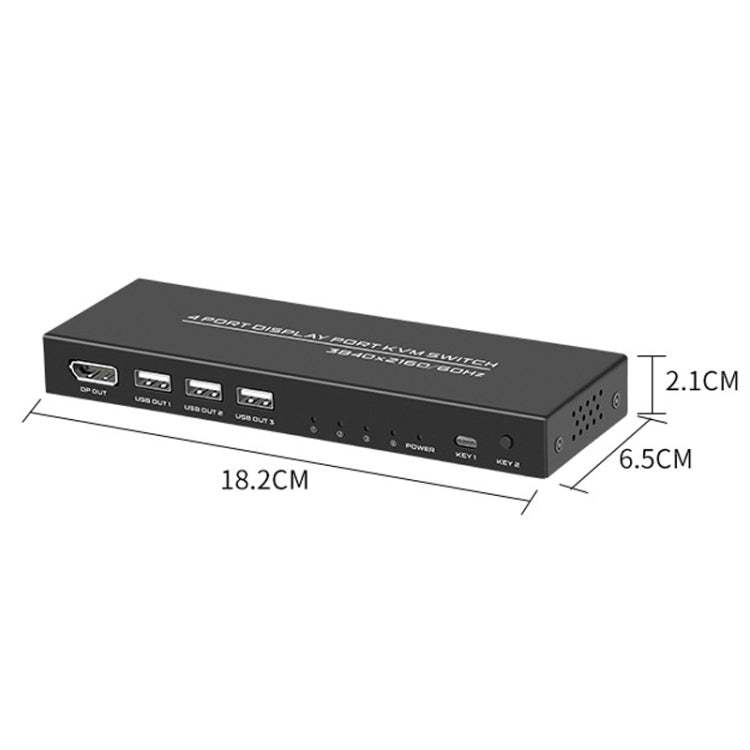 FJGEAR FJ-DK401 60HZ 4 porte DP+USB a KVM Switcher con controller desktop, FJ-DK401
