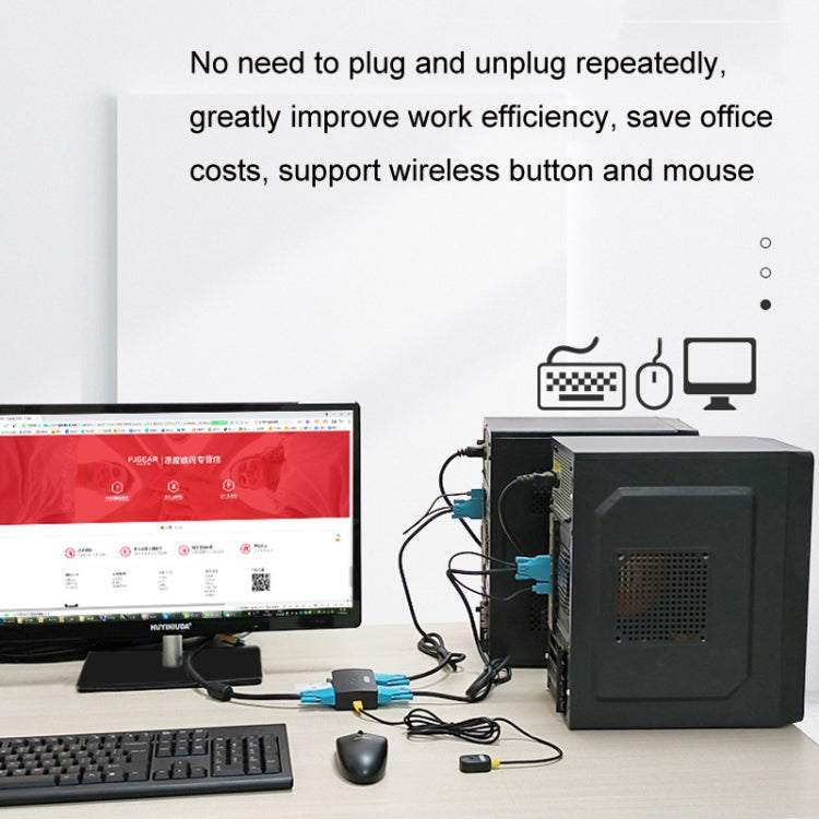FJGEAR FJ-210UK 2 porte HD VGA a KVM Switcher con controller desktop, FJ-210UK