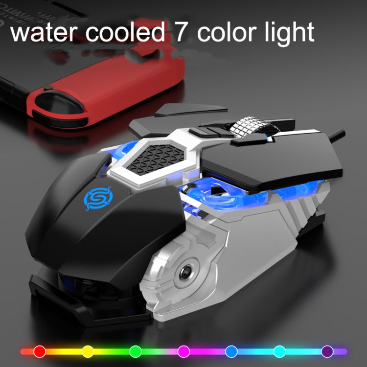 K-Snake Q18 9 tasti 6400 DPI Mouse da gioco cablato con macchina luminosa, lunghezza cavo: 1,5 m, Q18 Black, Q18 White