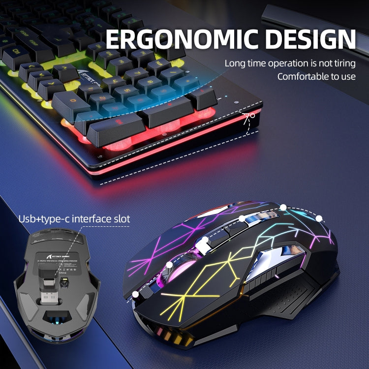 Attack Shark T3RGB Set tastiera e mouse wireless luminosi RGB, Attack Shark T3 Black, Attack Shark T3 White