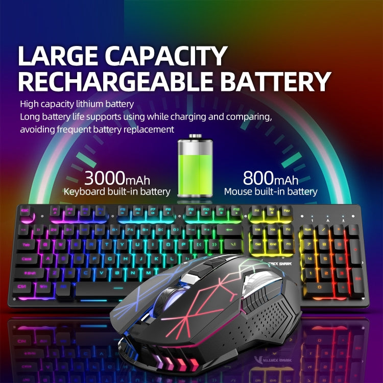 Attack Shark T3RGB Set tastiera e mouse wireless luminosi RGB, Attack Shark T3 Black, Attack Shark T3 White