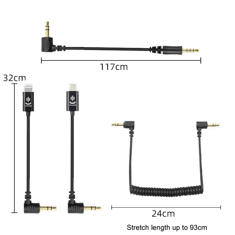 Per cavo audio adattatore YICHUANG per microfono Rode, 3.5mm To 8 Pin, 3.5mm To Type -C, 3.5mm TRS to TRS, 3.5mm TRS to TRRS