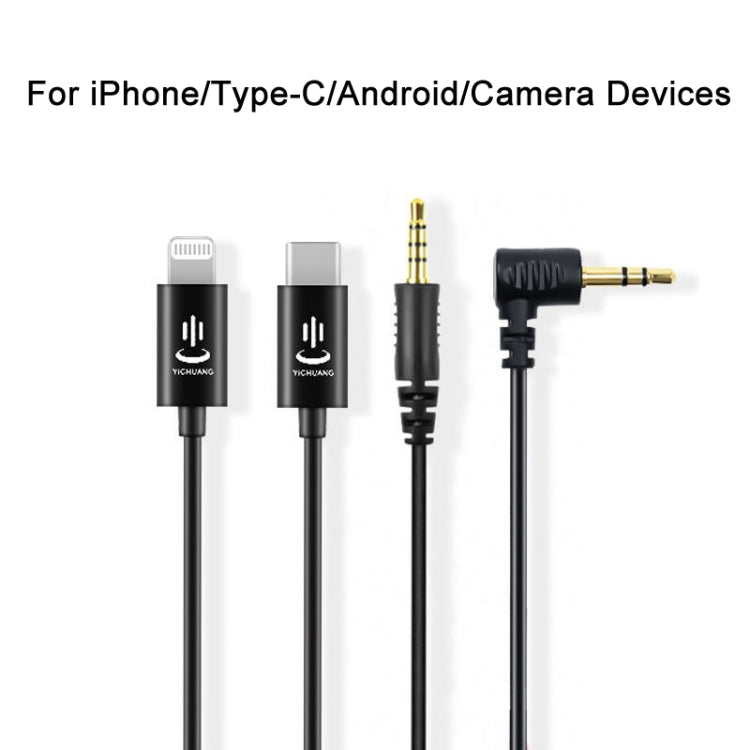 Per cavo audio adattatore YICHUANG per microfono Rode, 3.5mm To 8 Pin, 3.5mm To Type -C, 3.5mm TRS to TRS, 3.5mm TRS to TRRS