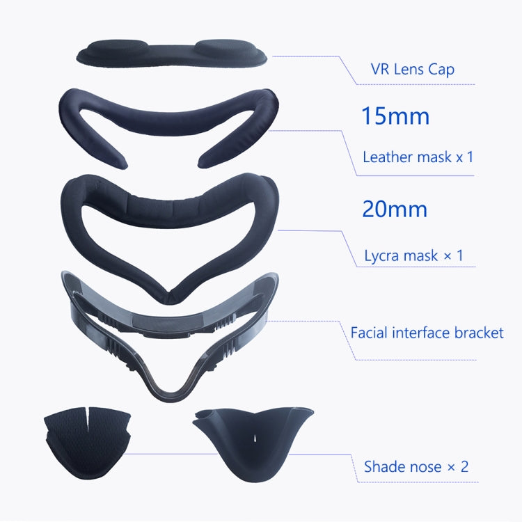 Per Oculus Quest 2 VR Headset 6 pezzi / set Cuscino per cuscinetti per occhi di ricambio, 6pcs/set Face Eye Pad