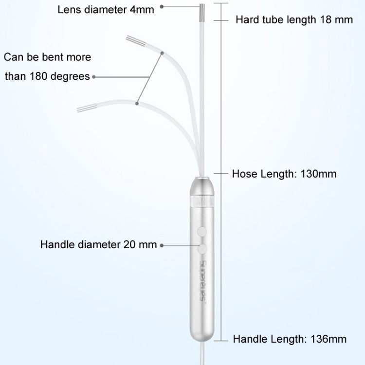 Supereyes Y001 + Endoscopio elettronico orale per gola nasale con tubo focalizzabile da 4 mm, Y001+