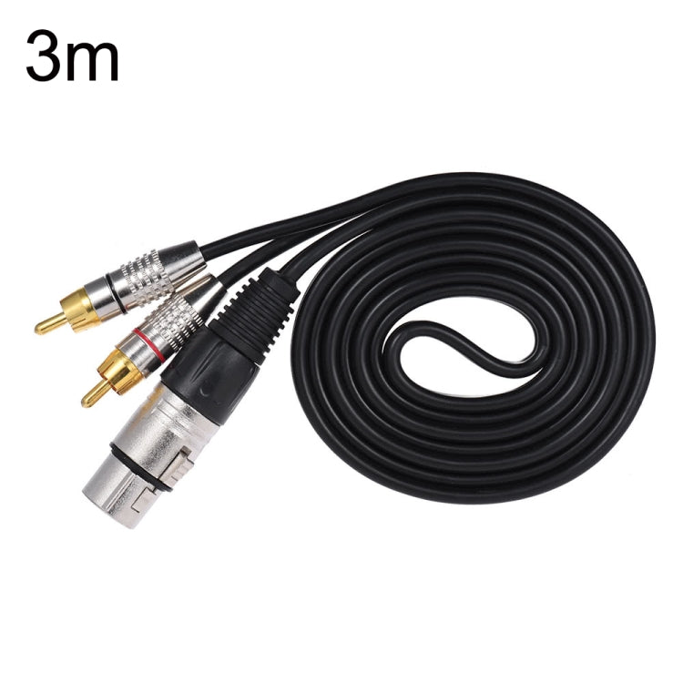 Cavo audio stereo da XLR femmina a 2RCA maschio, lunghezza:, 0.5m, 1m, 1.5m, 2m, 3m, 5m, 8m, 10m