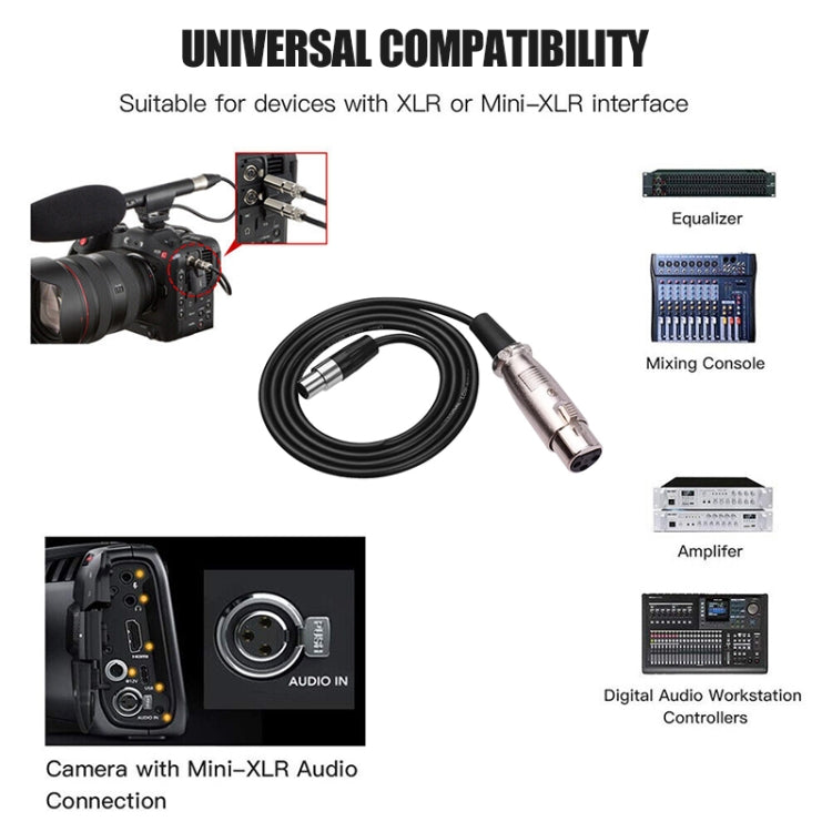 Cavo di bilanciamento Xlrmini Caron femmina a mini femmina per cavo audio per microfono scheda audio 48V, lunghezza:, 0.5m, 1m, 1.5m, 2m, 3m, 5m, 10m