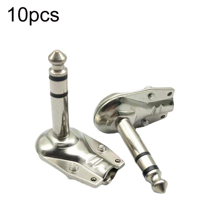 10pcs 6.35mm connettore per amplificatore per microfono audio ad angolo retto per chitarra, Mono, Binaural