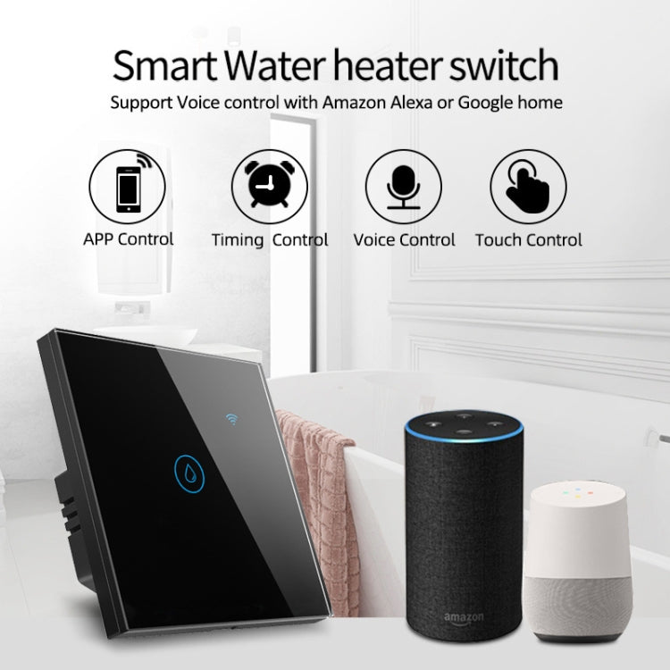 Tuya ZigBee 40A Smart High Power Scaldabagno Luce Condizionatore d'aria Switch Time Telecomando vocale, ZigBee 40A White, ZigBee 40A Black