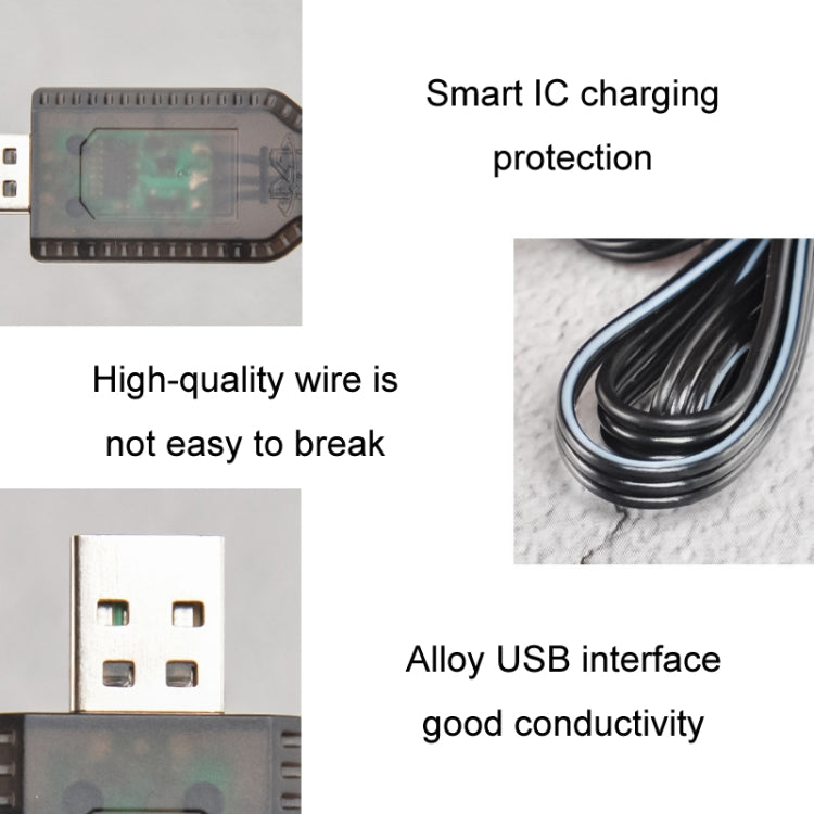 2pcs 7.4V Caricabatteria al litio Accessori per aerei giocattolo Cavo dati USB
