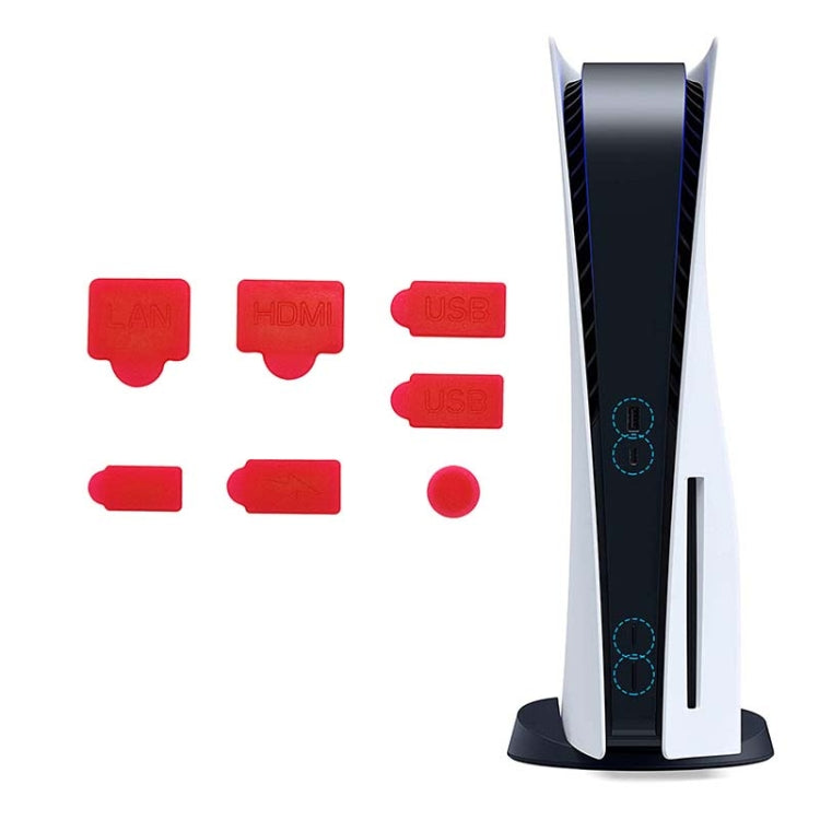 Per PS5 2 set 7 pezzi/set tappo antipolvere protezione antipolvere in silicone copertura antipolvere, White, Red, Blue, Black
