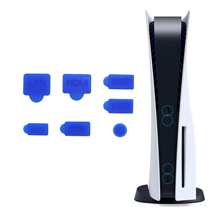 Per PS5 2 set 7 pezzi/set tappo antipolvere protezione antipolvere in silicone copertura antipolvere, White, Red, Blue, Black