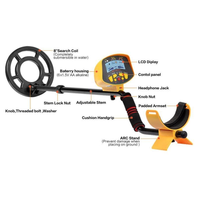 Metal Detector con display LCD ad alta sensibilità MD9020C, MD9020C