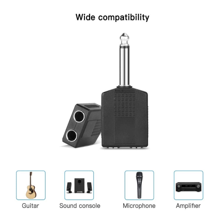 10 connettori da 6,5 mm maschio mono a doppio connettore di conversione audio femmina da 6,5 mm, 6.5mm Male To Dual 6.5mm Female